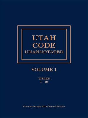cover image of Utah Code Unannotated